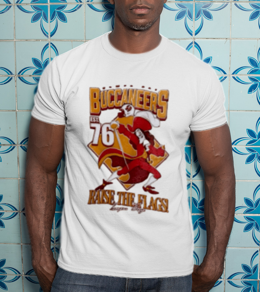 Buccaneers EST 76 Captain Hook Raise The Flags T-Shirt