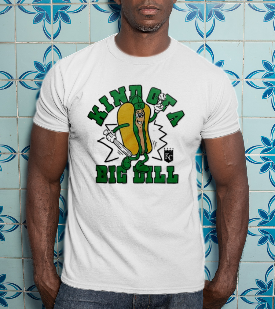 Kansas City Royals MLB Kinda Of A Big Dill Cartoon Pickle Hot Dog KC T-Shirt