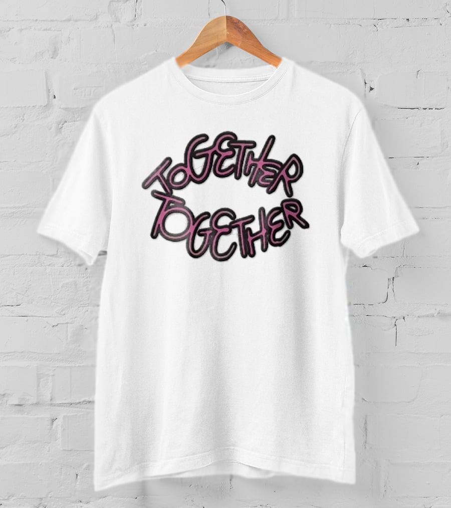 TOGETHER Pink Neon Script Lettering T-Shirt