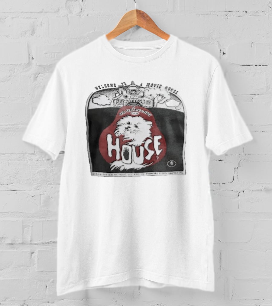Welcome To A Movie House Ob Obayashi Film Toho Co Ltd Fluffy White Cat T-Shirt