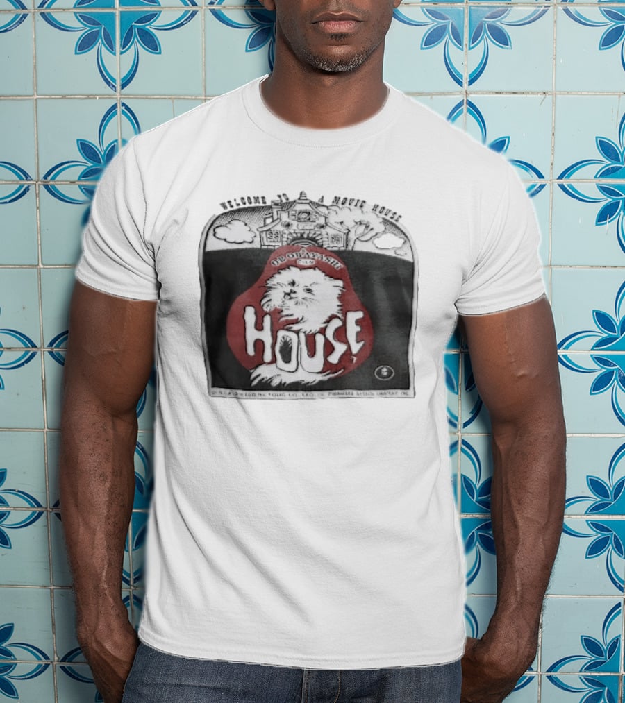 Welcome To A Movie House Ob Obayashi Film Toho Co Ltd Fluffy White Cat T-Shirt