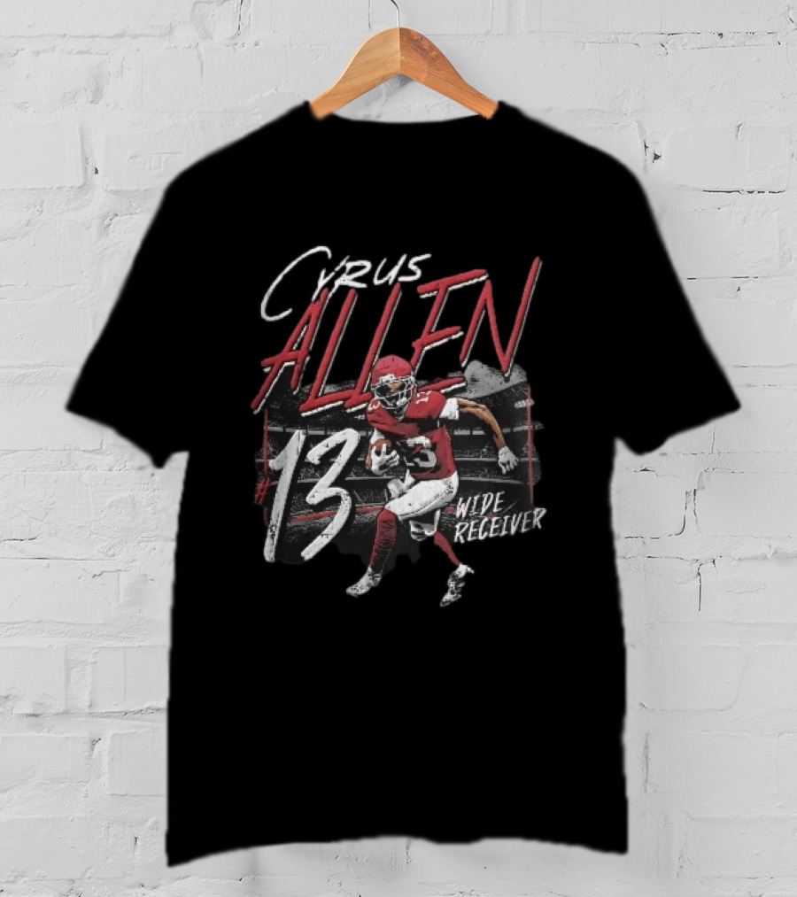 Cyrus Allen 13 Wide Receiver Football Player Running Stadium T-Shirt