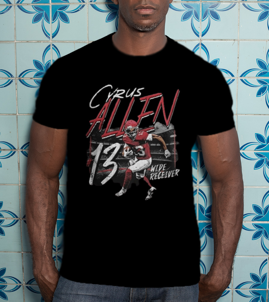Cyrus Allen 13 Wide Receiver Football Player Running Stadium T-Shirt