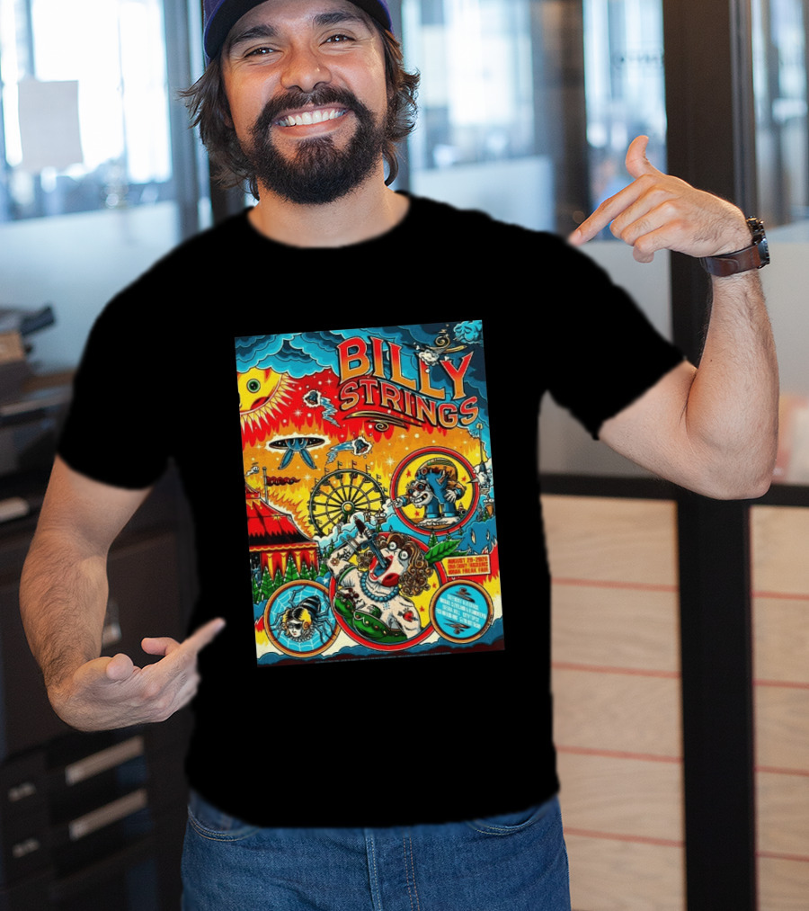 Billy Strings Ionia Freak Fair 2026 Night 2 Ionia MI August 29 UFO Carnival Extravaganza Ferris Wheel T-Shirt