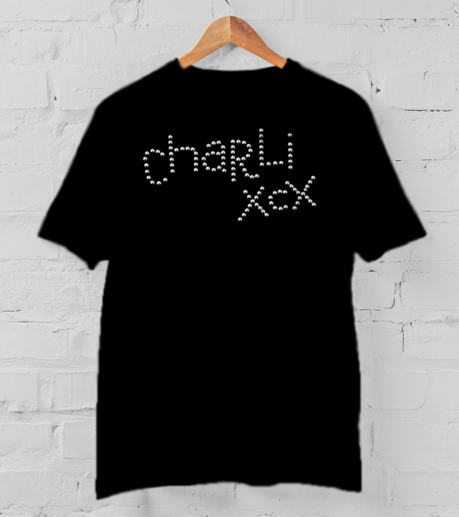 Charli XCX Brass Studded Bold Lettering T-Shirt