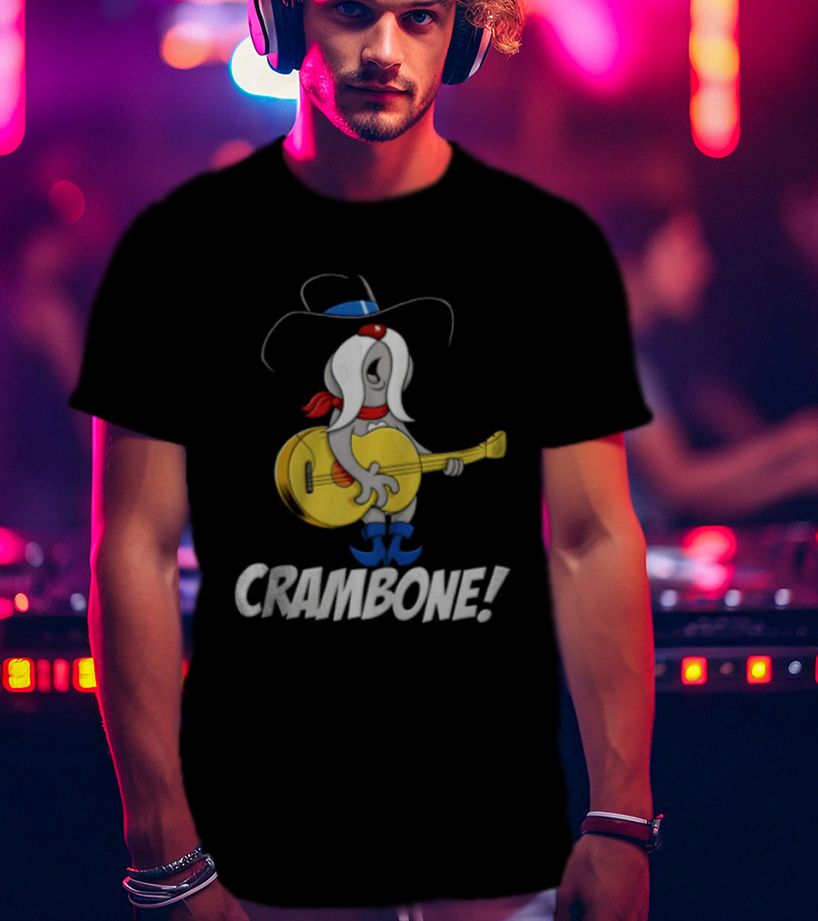 Crambone Guitar Playing Character With Cowboy Hat And Boots T-Shirt
