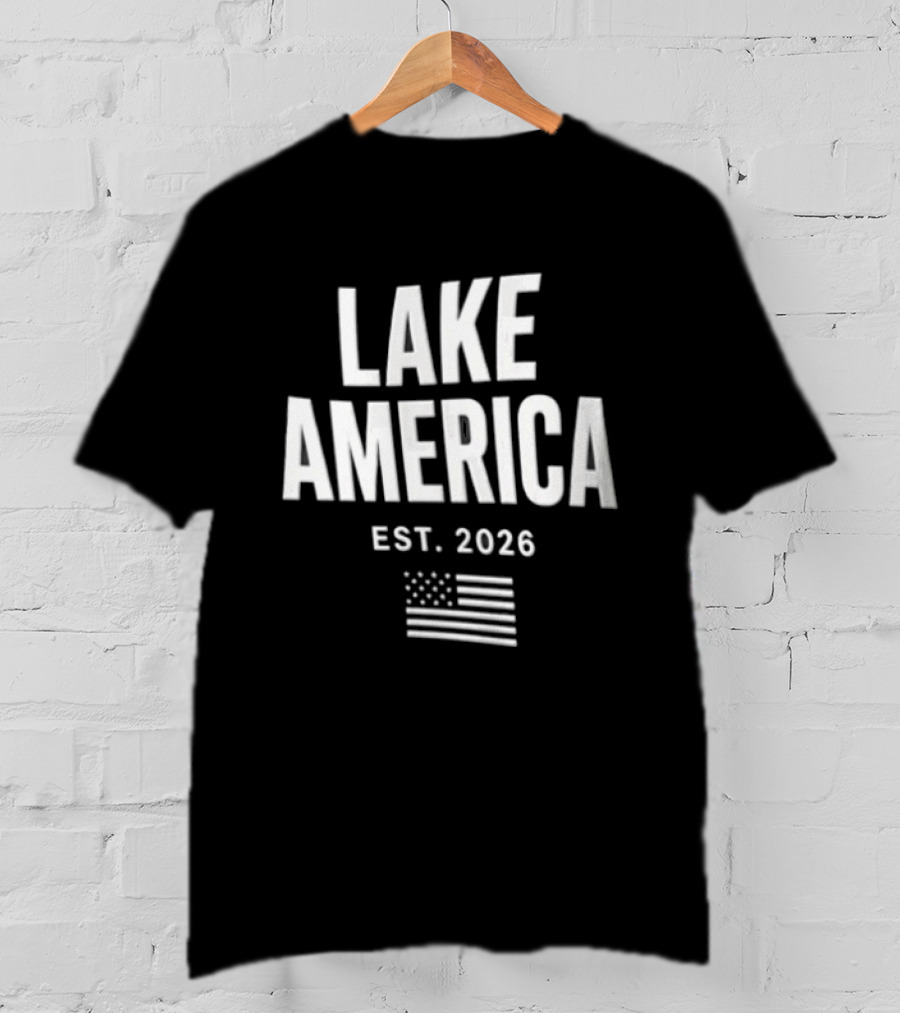 Lake America Est. 2026 American Flag Stars Stripes T-Shirt