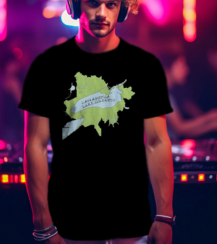 Lake America Lake Ontario Geography Humor Map T-Shirt