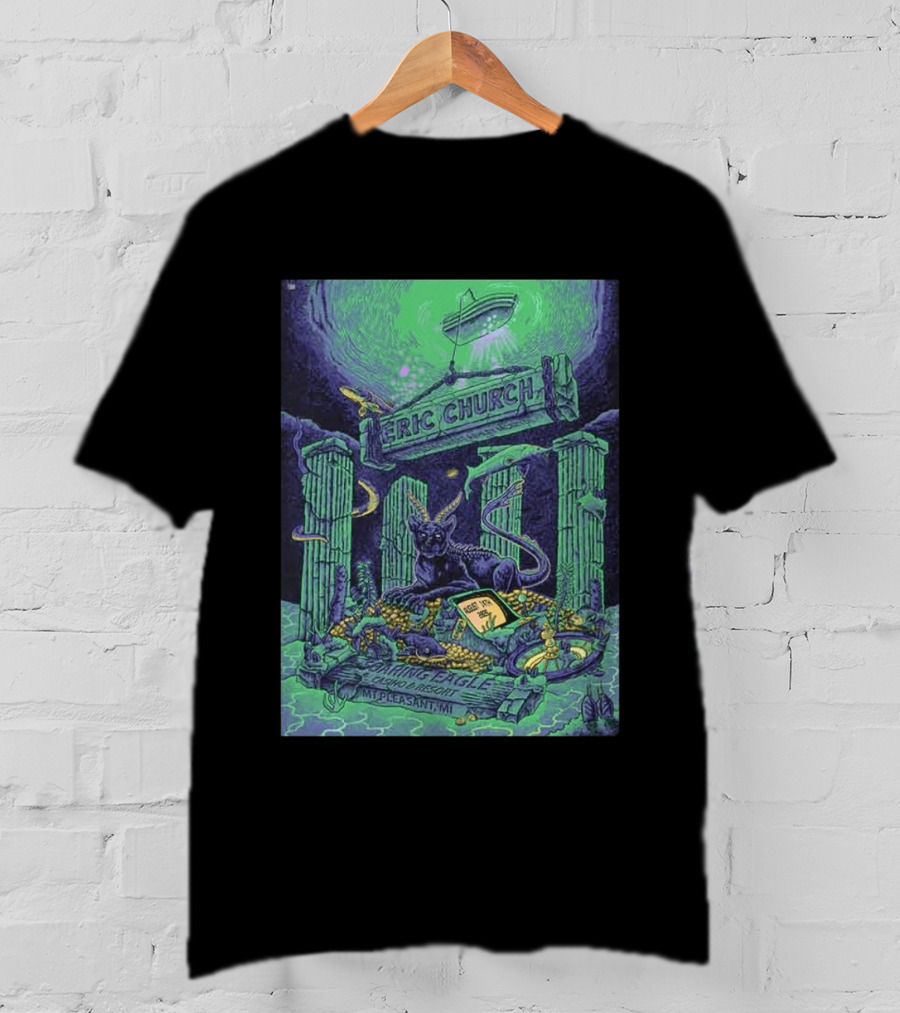 Eric Church Soaring Eagle Casino Resort 2026 Mt Pleasant MI August 14 Mythical Panther And Serpent T-Shirt