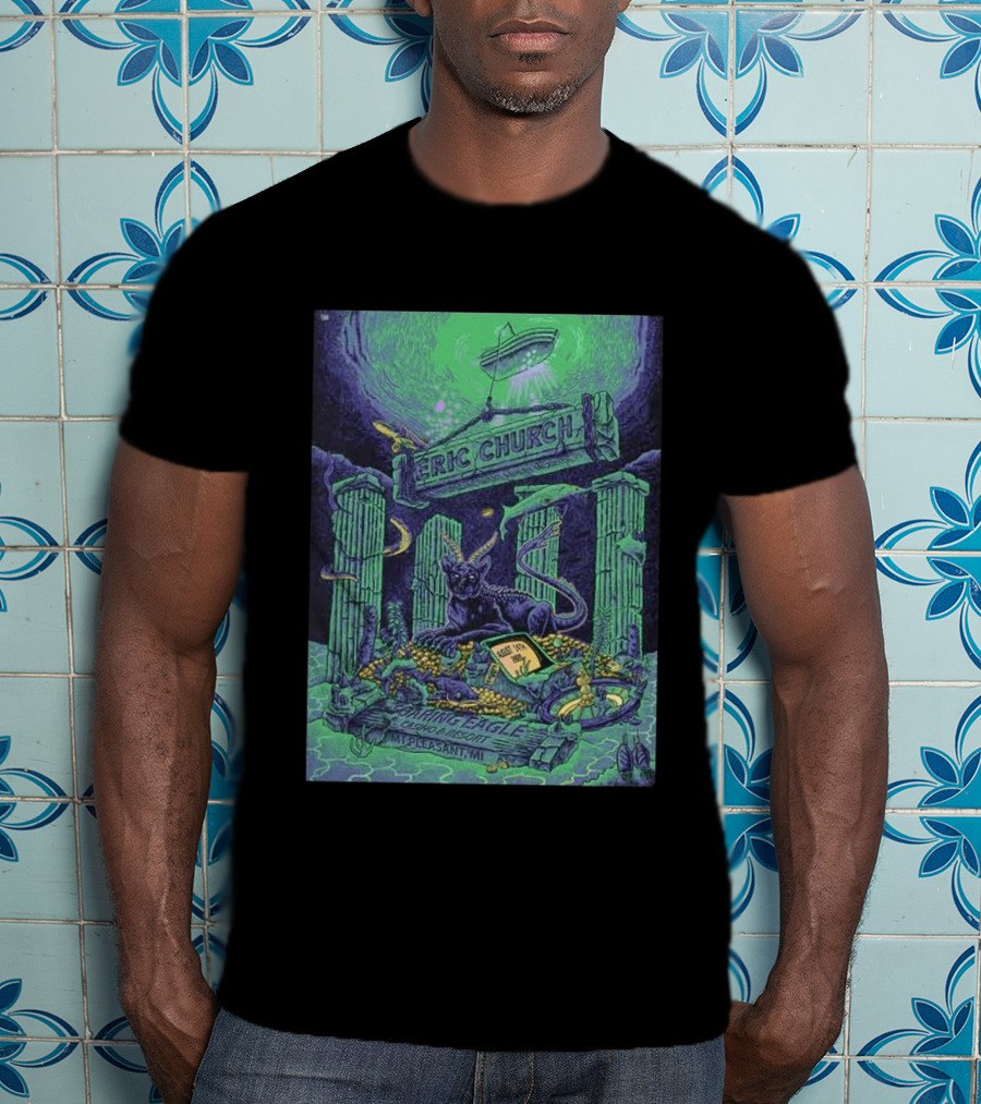 Eric Church Soaring Eagle Casino Resort 2026 Mt Pleasant MI August 14 Mythical Panther And Serpent T-Shirt