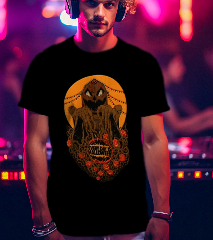 Every Day Is Halloween 2026 Creepy Pumpkin Monster With Tentacles And Bats T-Shirt