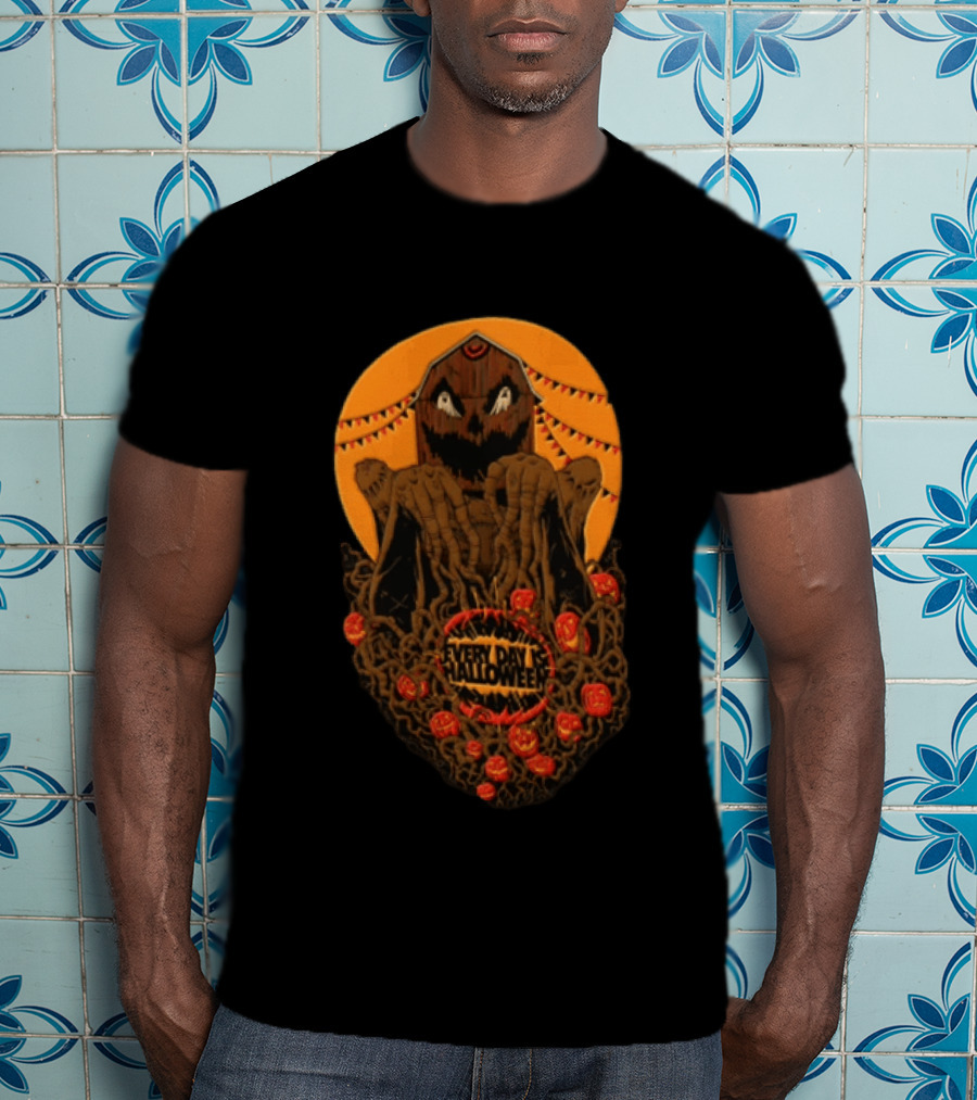 Every Day Is Halloween 2026 Creepy Pumpkin Monster With Tentacles And Bats T-Shirt