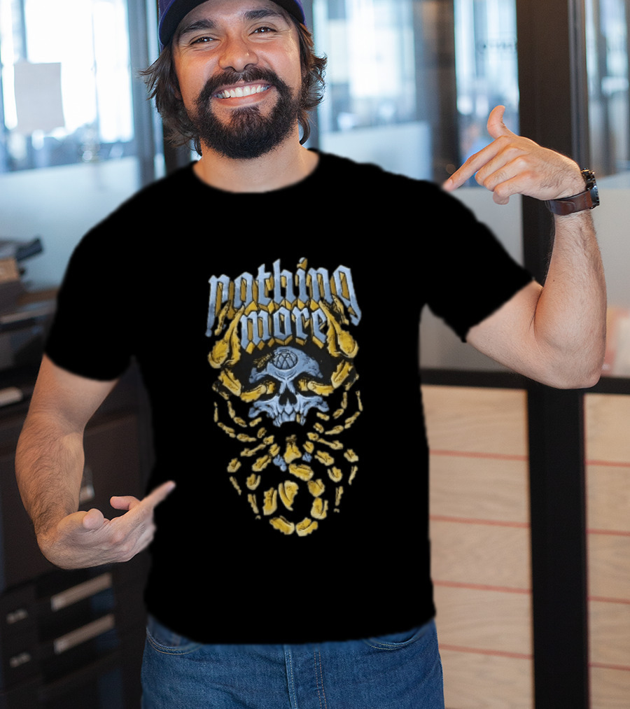 Nothing More Blue Skull Yellow Scorpion Claws Tail T-Shirt