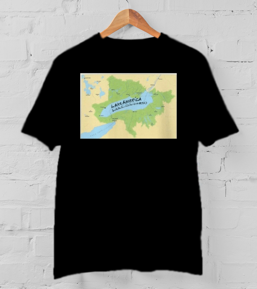 Lake Ontario Map Lake America Fun Geography Twist T-Shirt