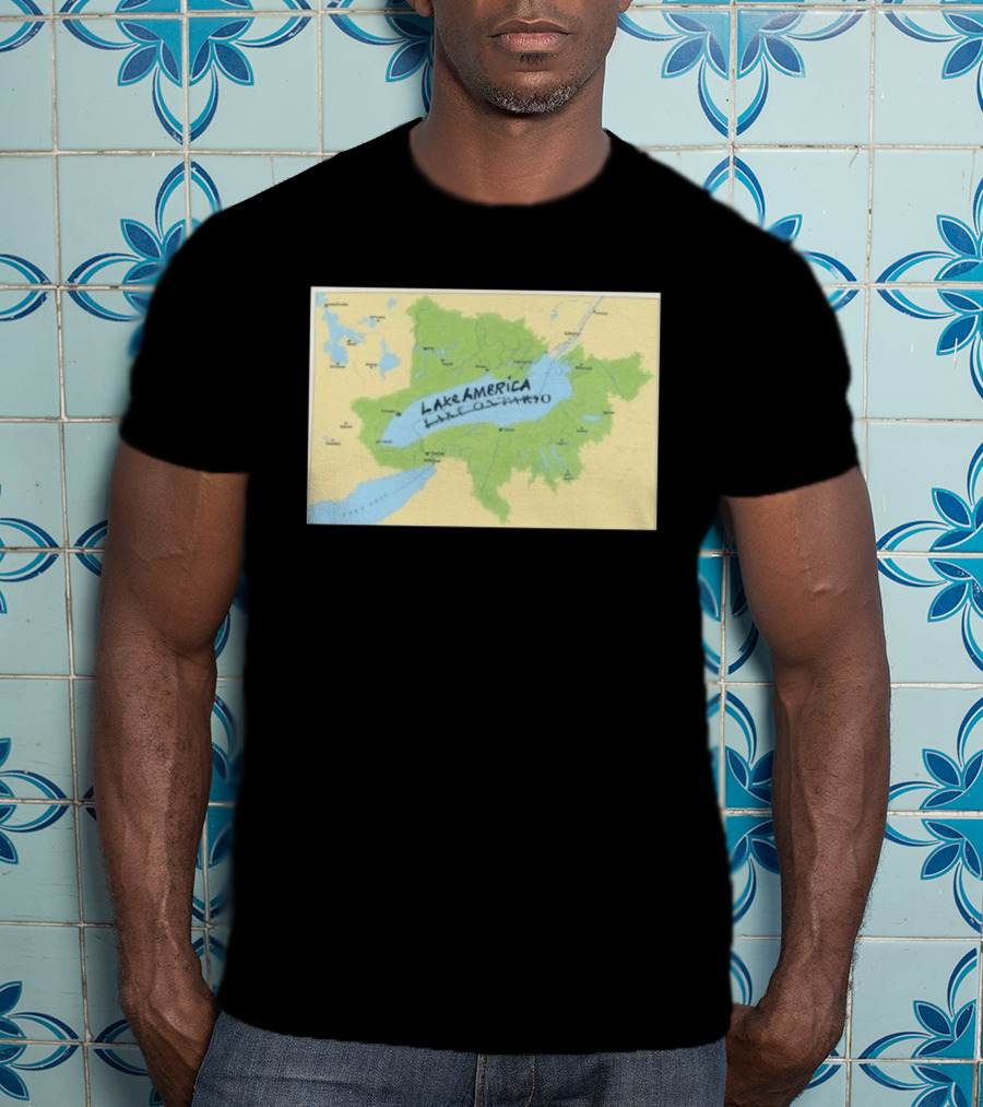 Lake Ontario Map Lake America Fun Geography Twist T-Shirt