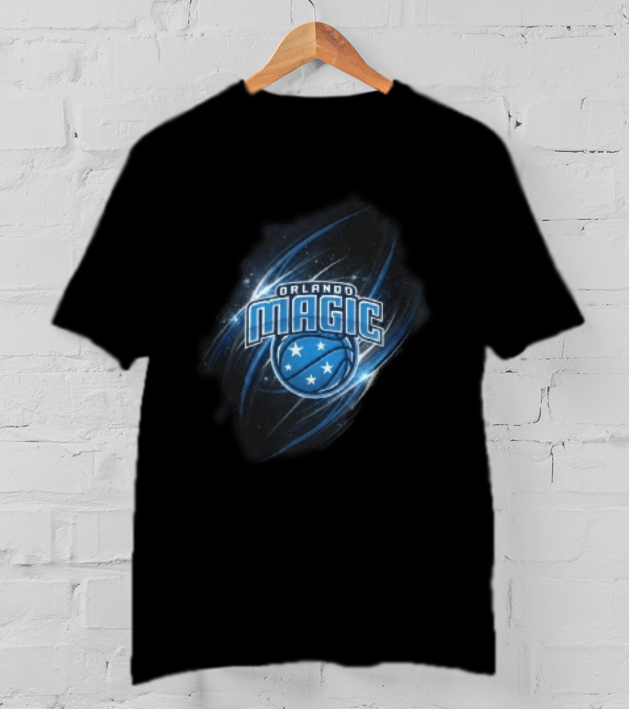 Orlando Magic NBA Basketball Stars Glowing Blue Swirl T-Shirt