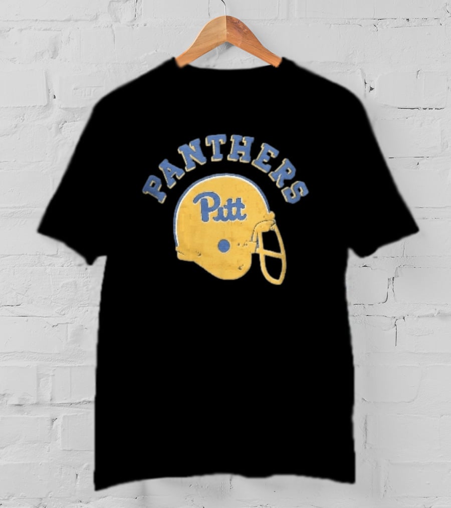 Pittsburgh Panthers NCAA Pitt Yellow Football Helmet Panthers T-Shirt