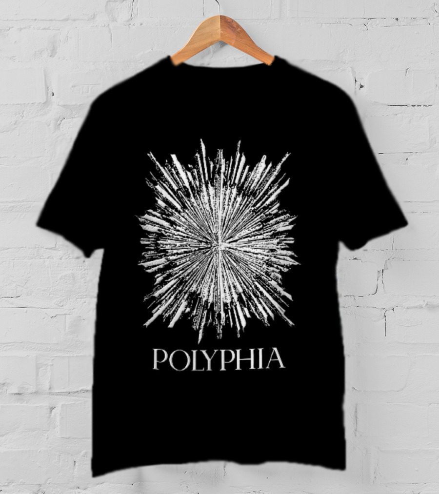 Polyphia Distressed White Starburst Explosion Rays Grunge Stencil T-Shirt