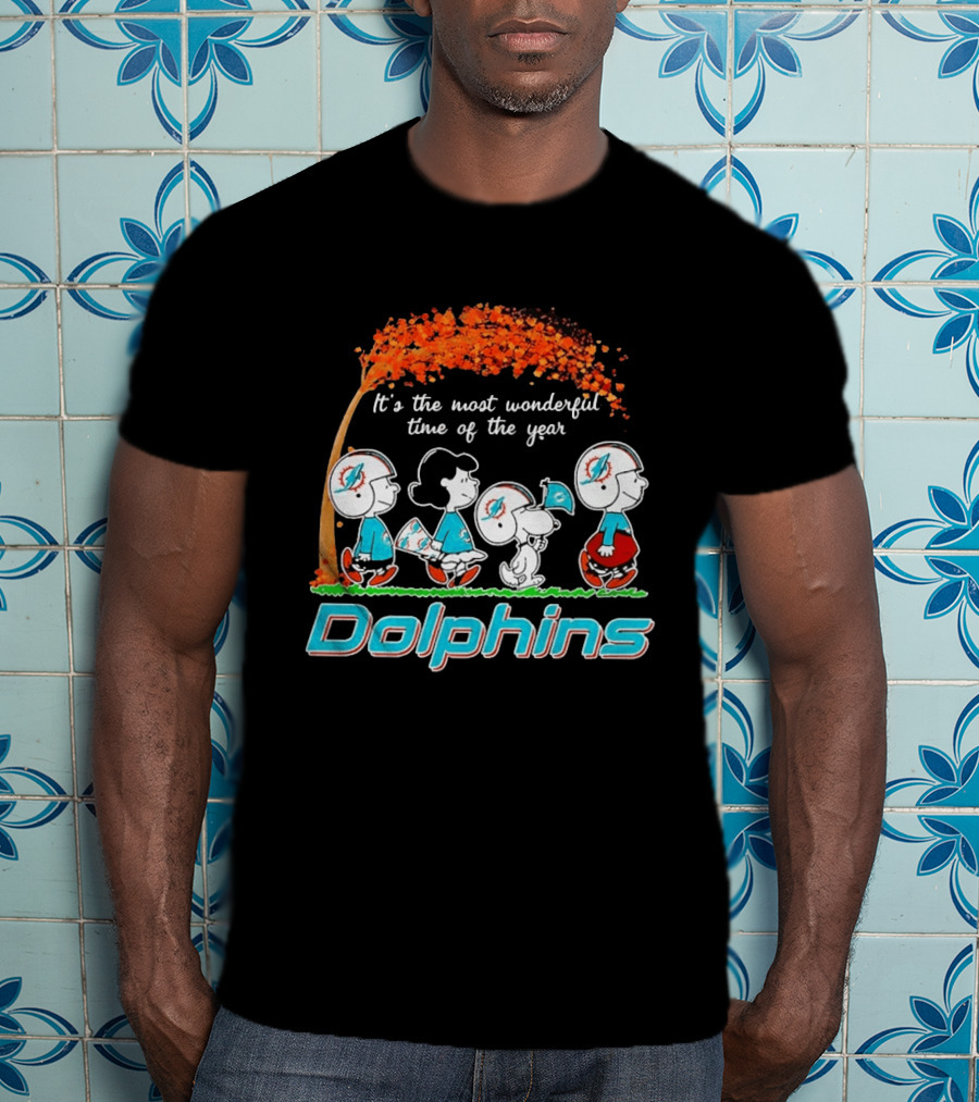 Peanuts Miami Dolphins It's The Most Wonderful Time Of The Year Halloween 2026 T-Shirt