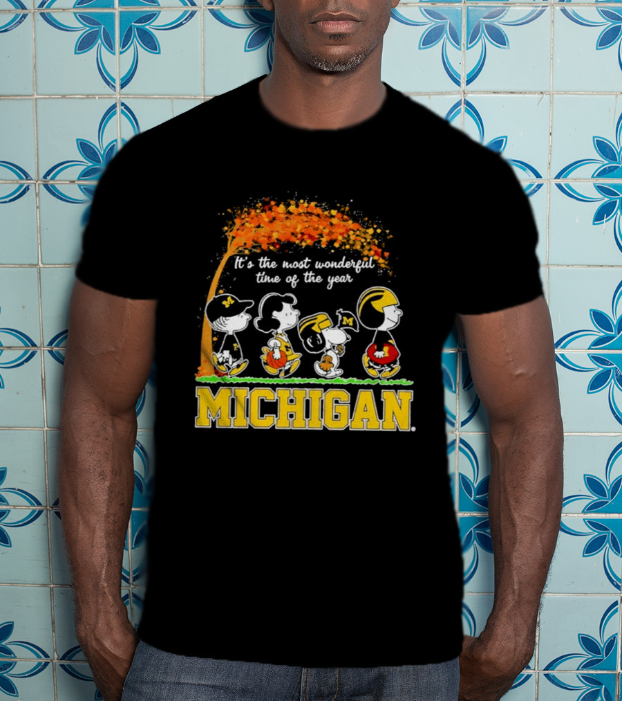 Michigan Wolverines Peanuts Halloween It's The Most Wonderful Time 2026 T-Shirt