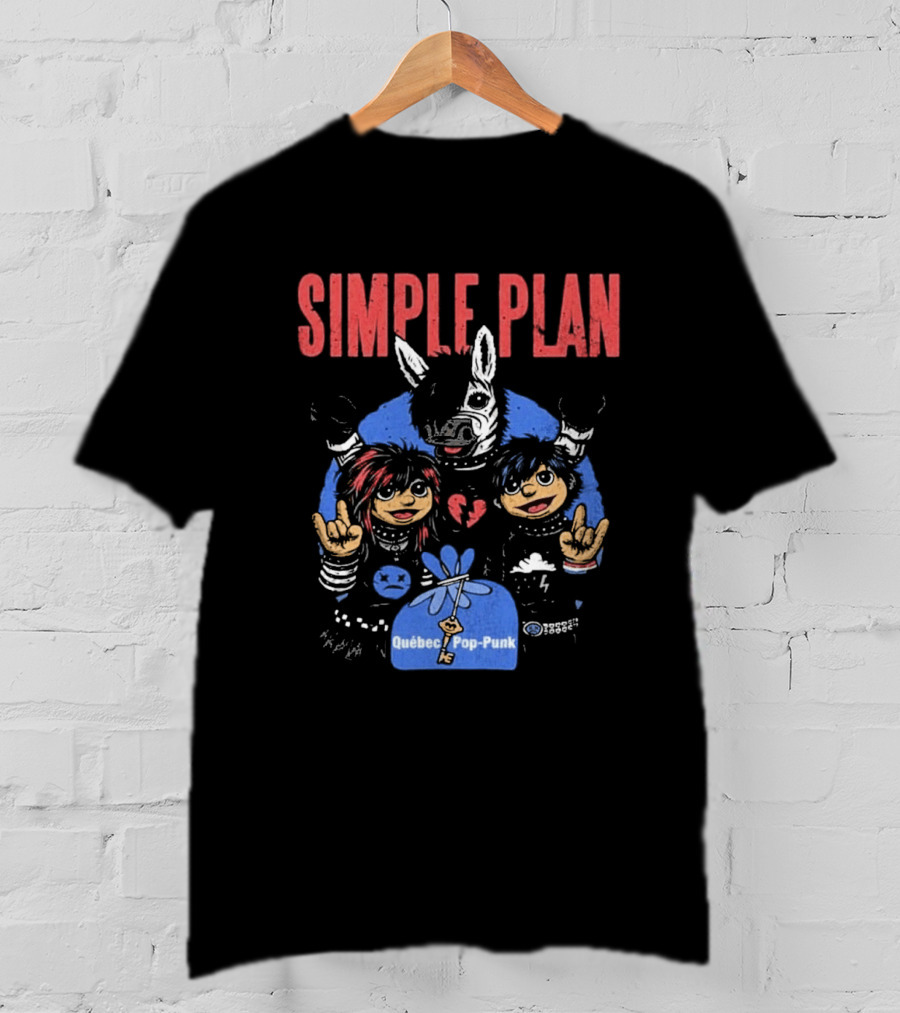 Simple Plan Quebec Pop Punk Passe Partout Mashup 2026 Black T-Shirt