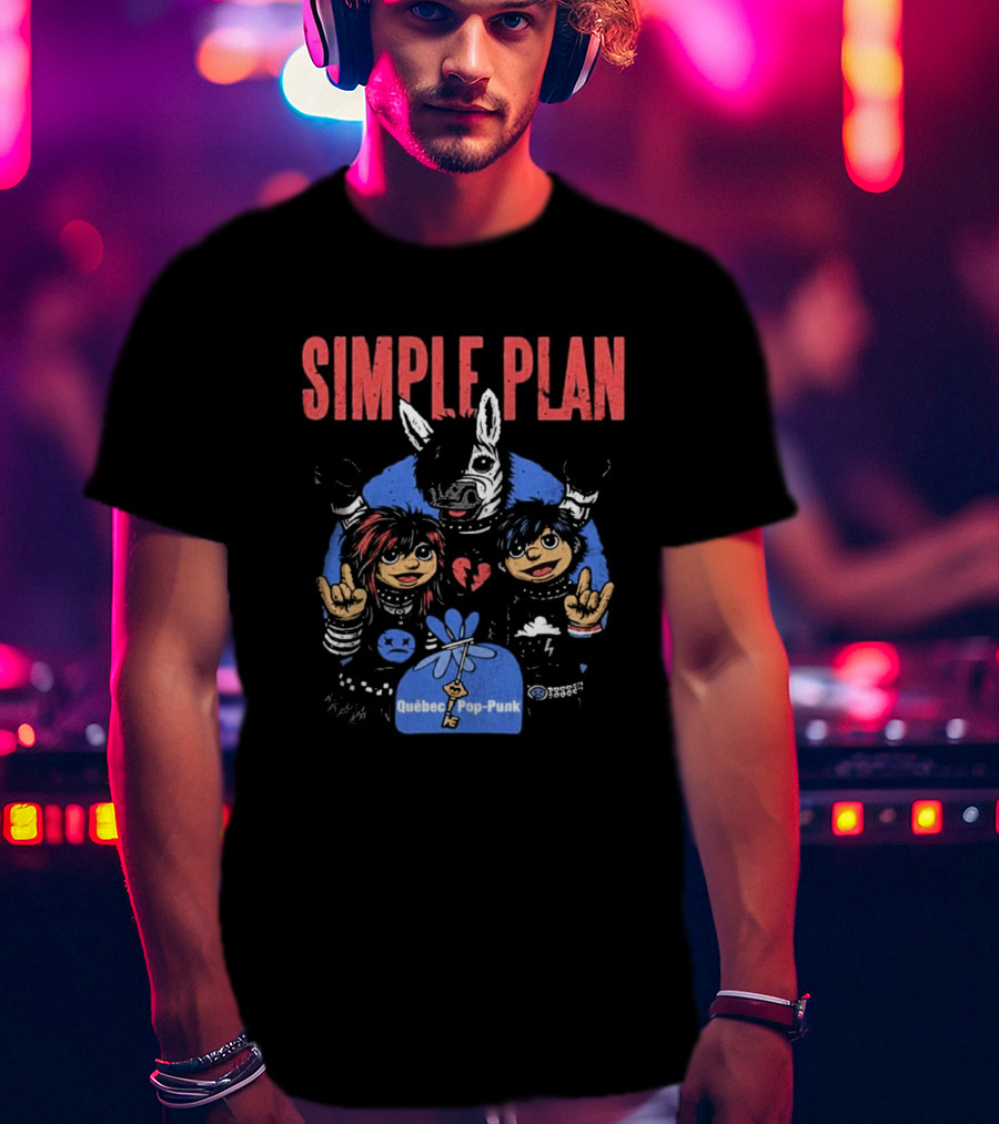 Simple Plan Quebec Pop Punk Passe Partout Mashup 2026 Black T-Shirt