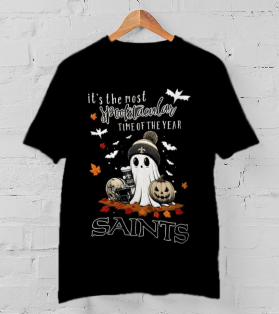 New Orleans Saints Halloween Spooktacular Ghost Helmet Pumpkin T-Shirt