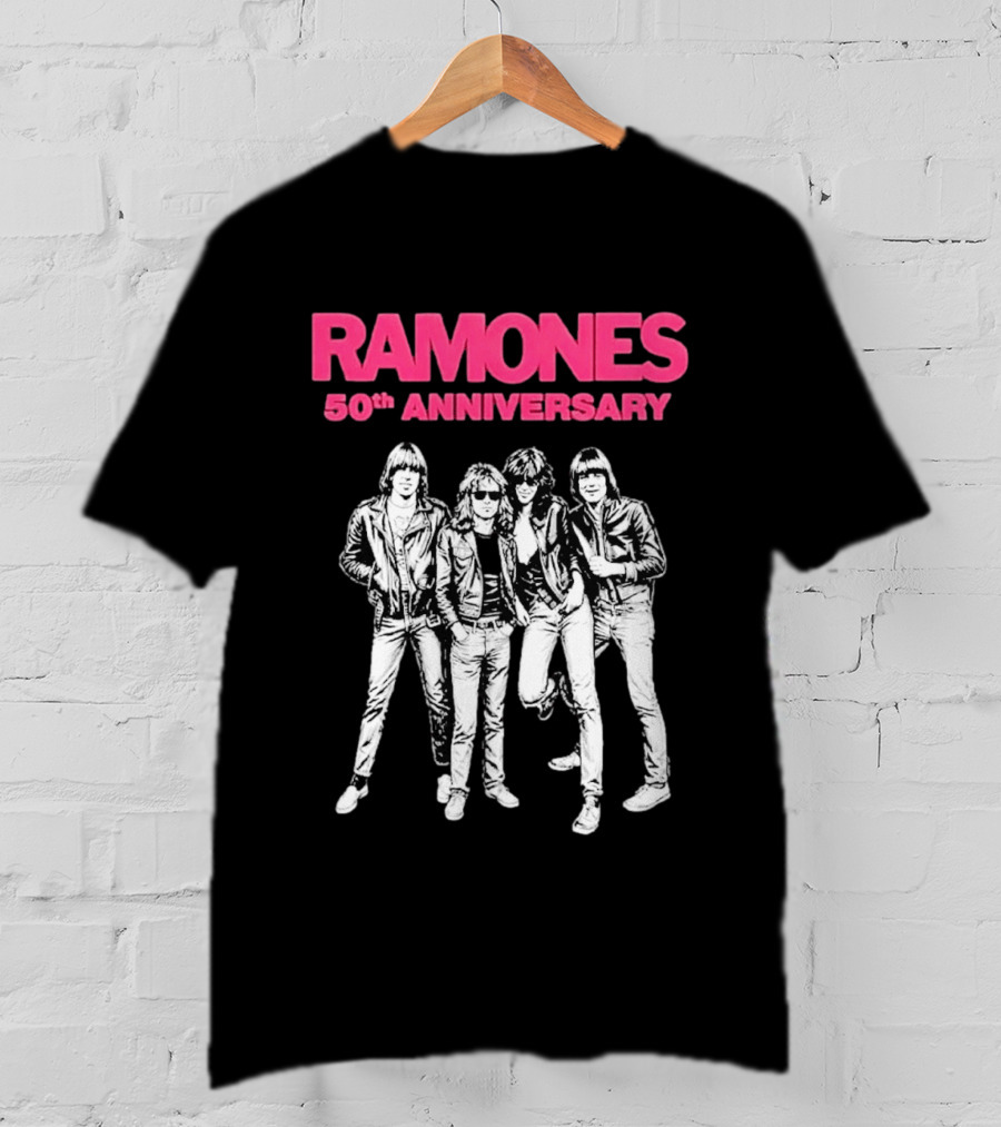 RAMONES 50th Anniversary August 30 2026 Hollywood Forever LA Black T-Shirt