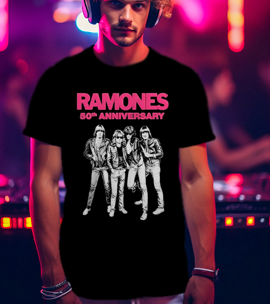 RAMONES 50th Anniversary August 30 2026 Hollywood Forever LA Black T-Shirt