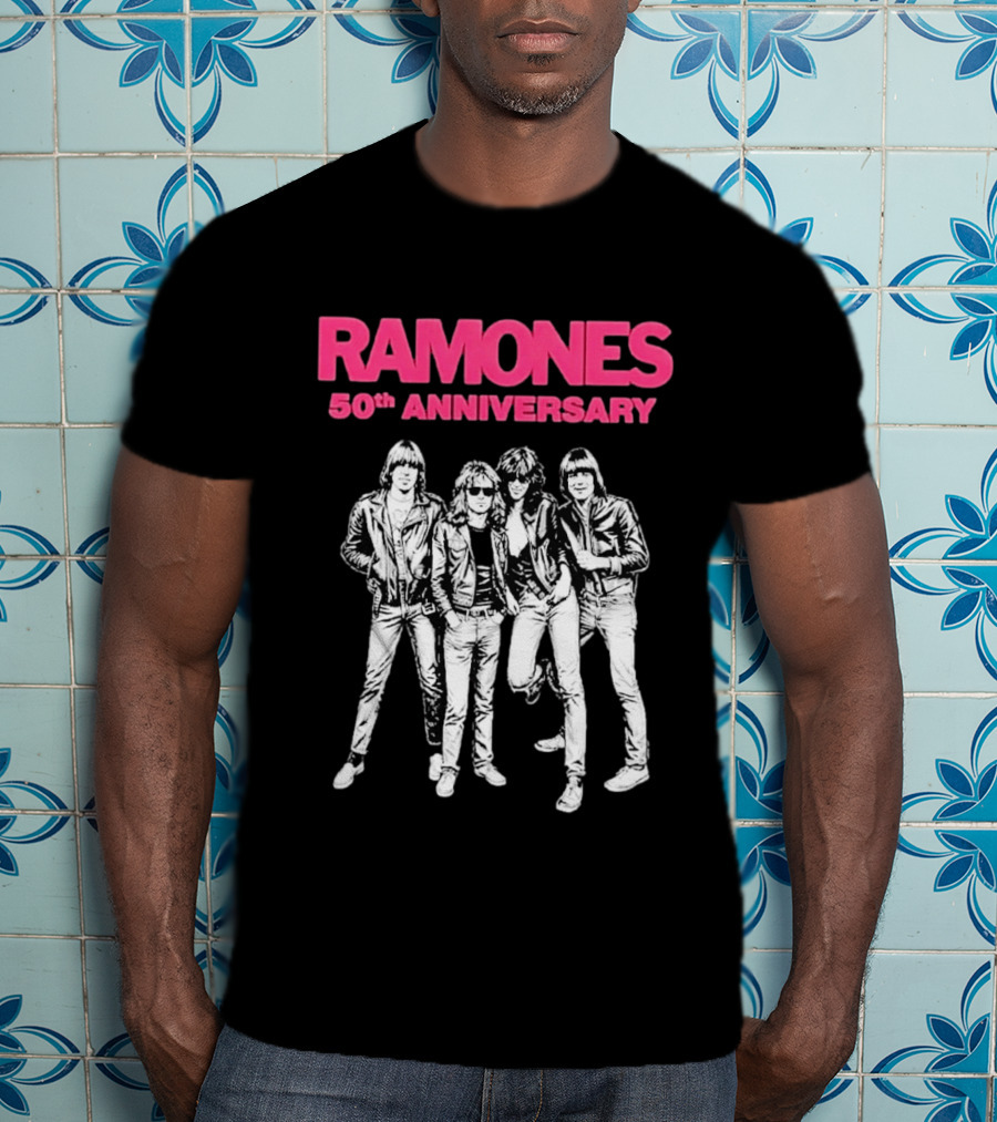 RAMONES 50th Anniversary August 30 2026 Hollywood Forever LA Black T-Shirt