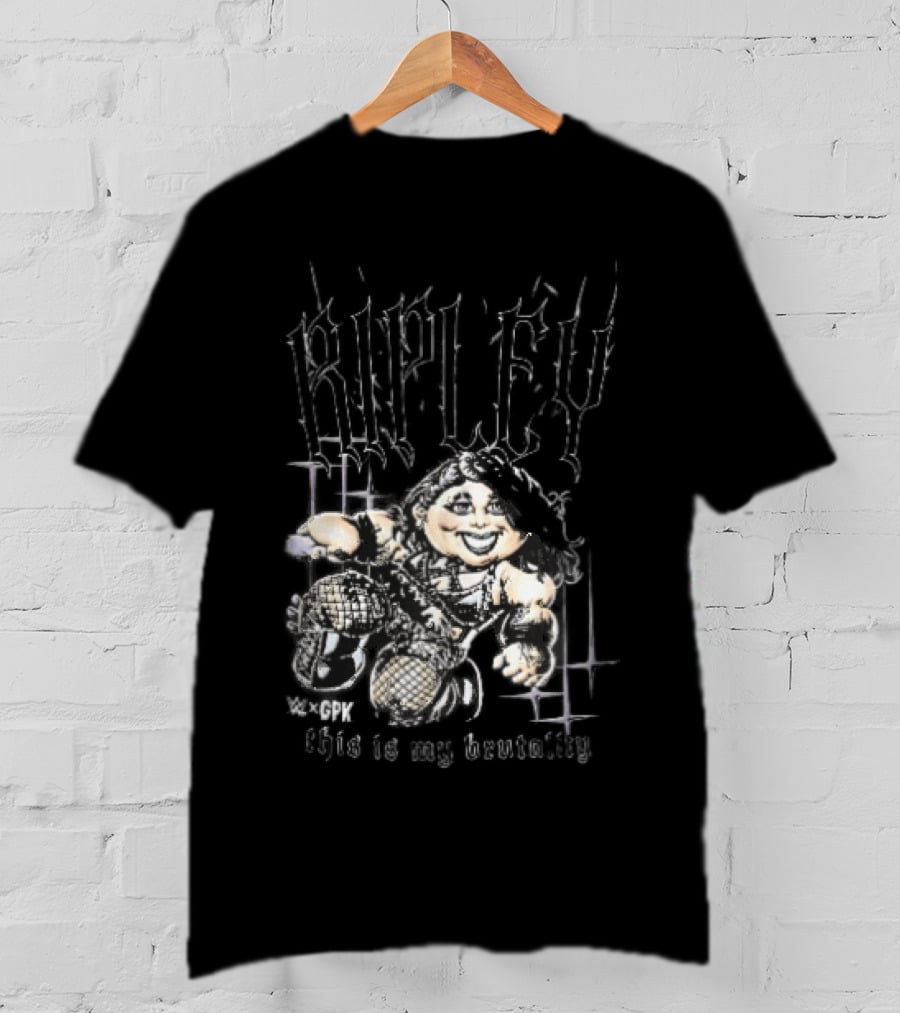 WWE GPK Ripley This Is My Brutality Female Wrestler Cartoon Caricature T-Shirt
