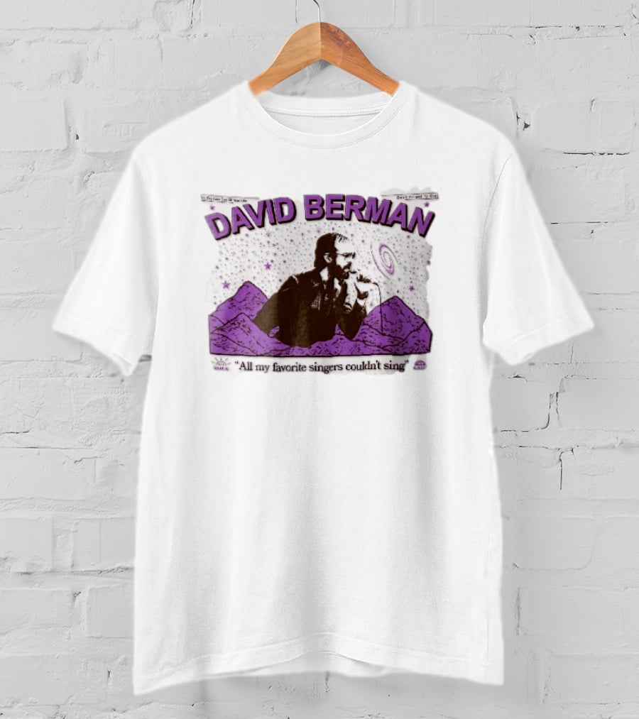 David Berman 1967 2019 All My Favorite Singers Couldnt Sing Microphone Mountains Galaxy Stars Halftone T-Shirt