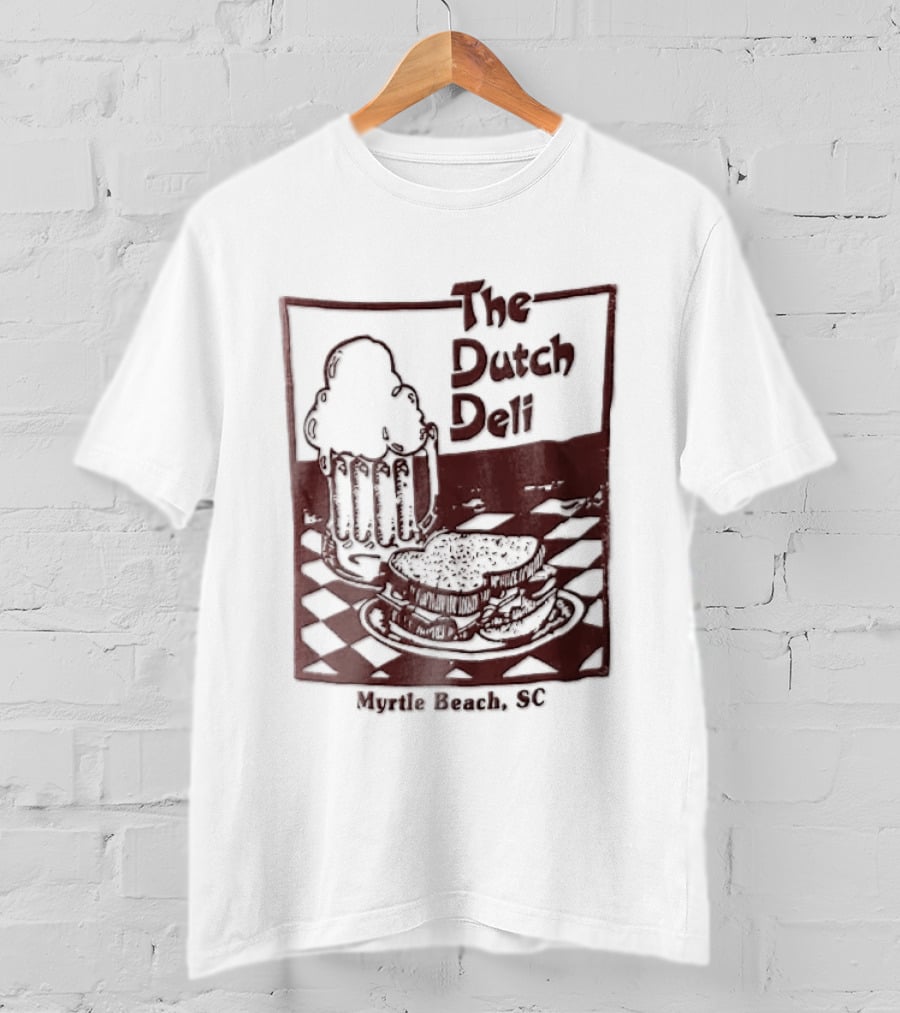 The Dutch Deli Myrtle Beach SC Beer Sandwich Checkered T-Shirt