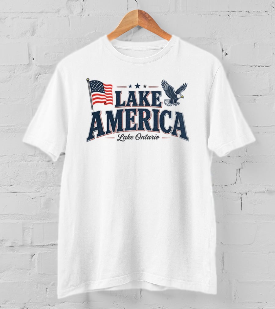Lake America Lake Ontario Eagle American Flag Souvenir T-Shirt