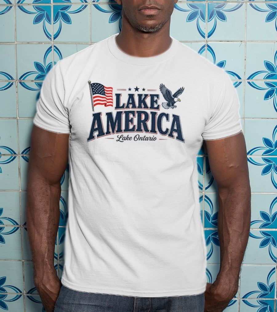 Lake America Lake Ontario Eagle American Flag Souvenir T-Shirt