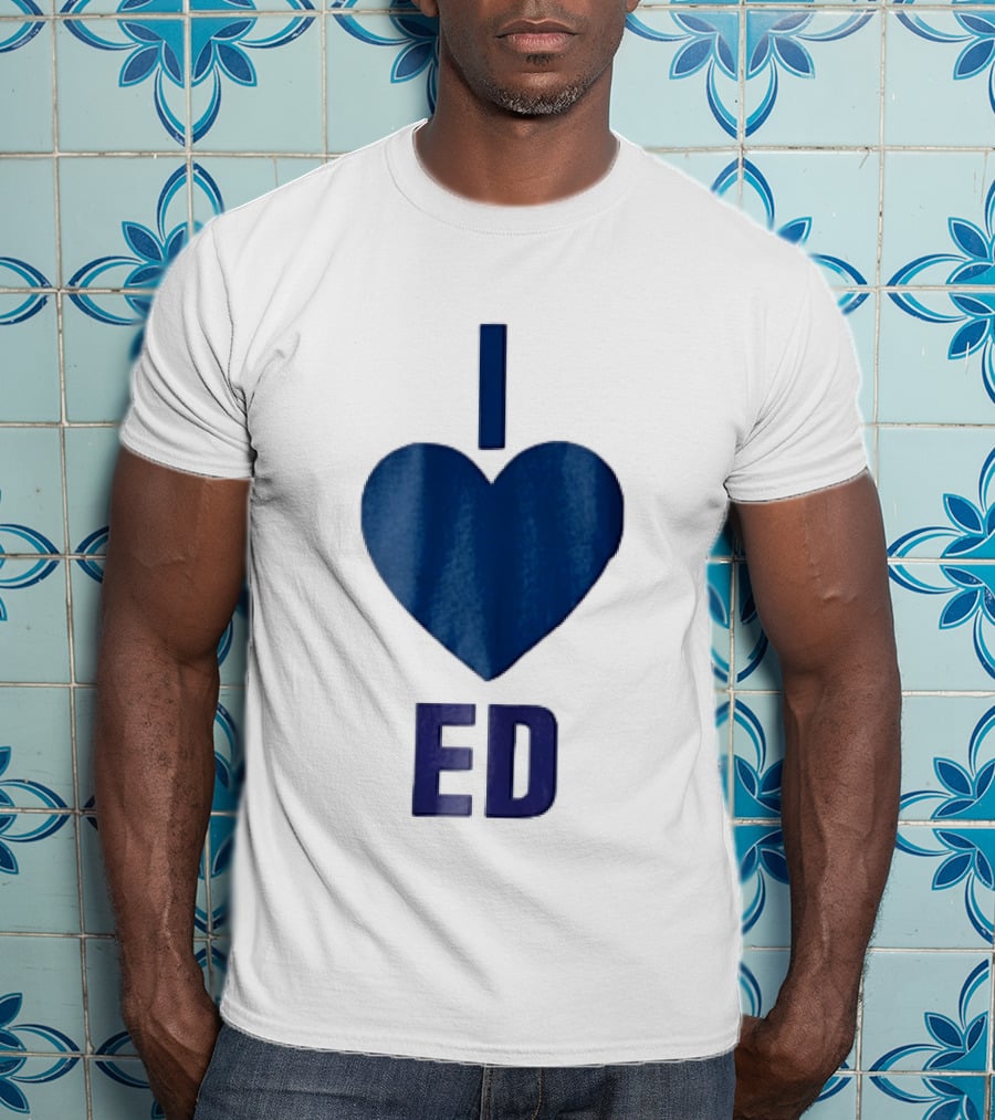 I Love ED Solid Blue T-Shirt
