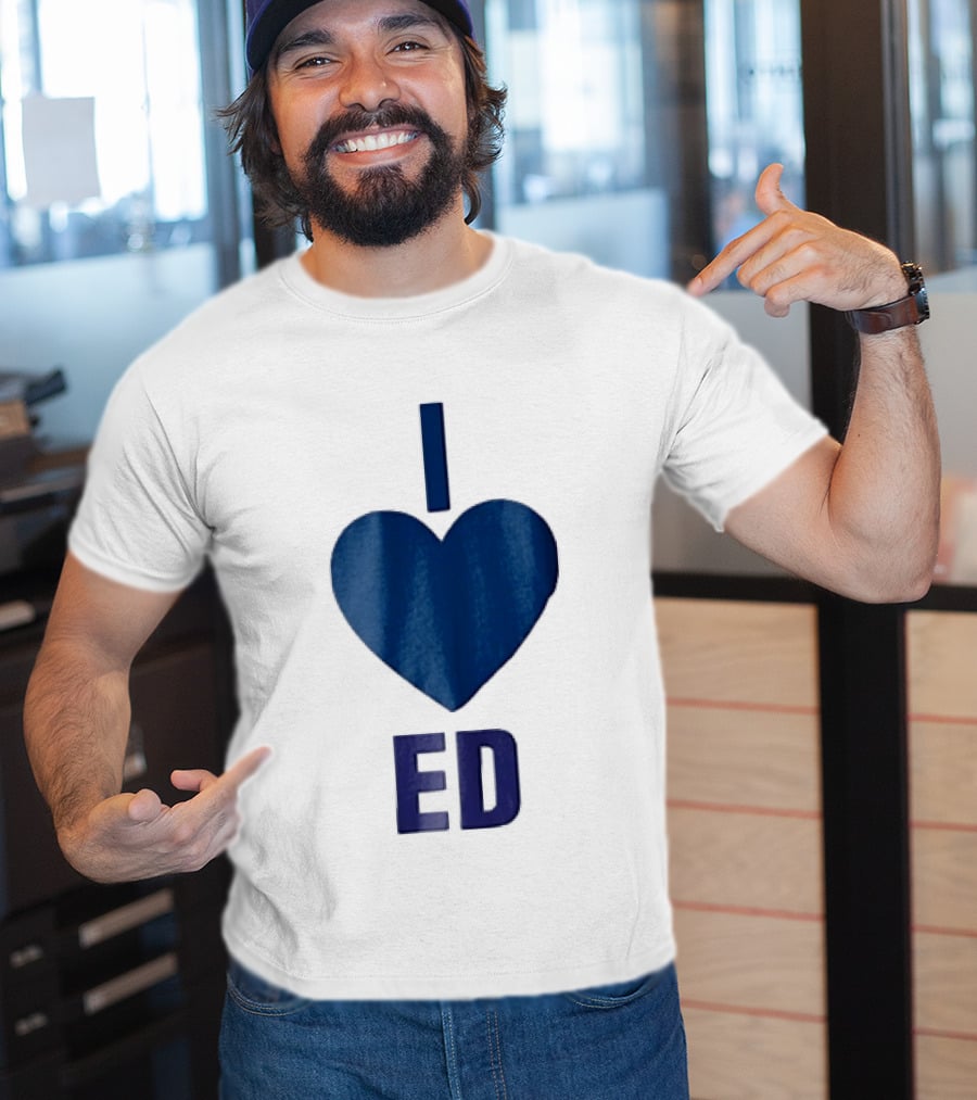 I Love ED Solid Blue T-Shirt