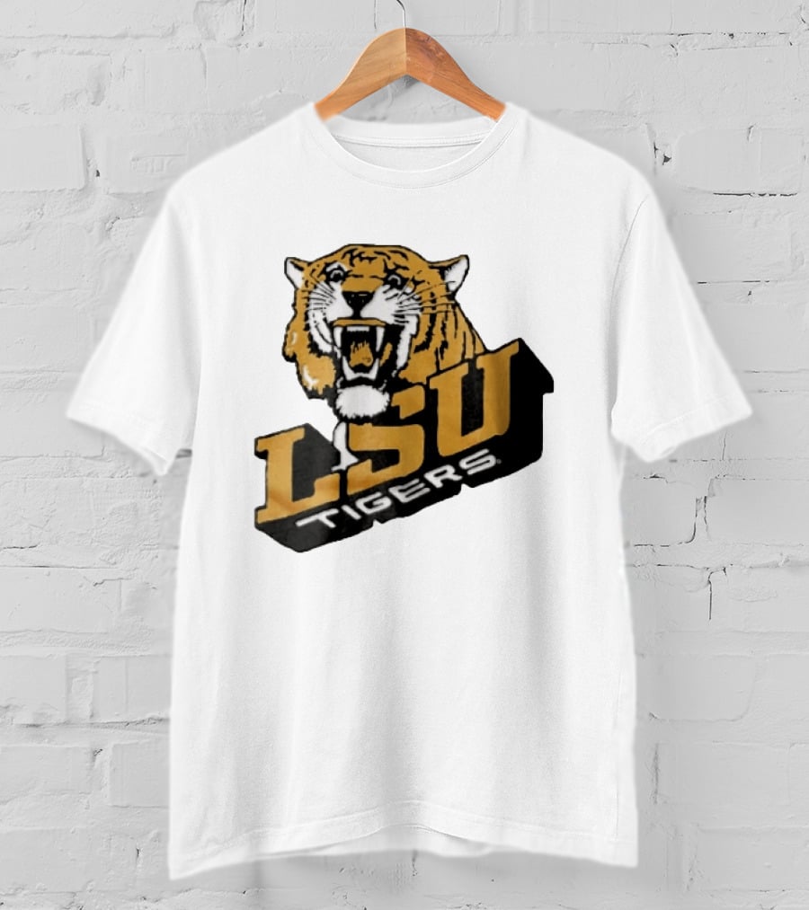 Louisiana State LSU Tigers Roaring 3D Block NCAA T-Shirt