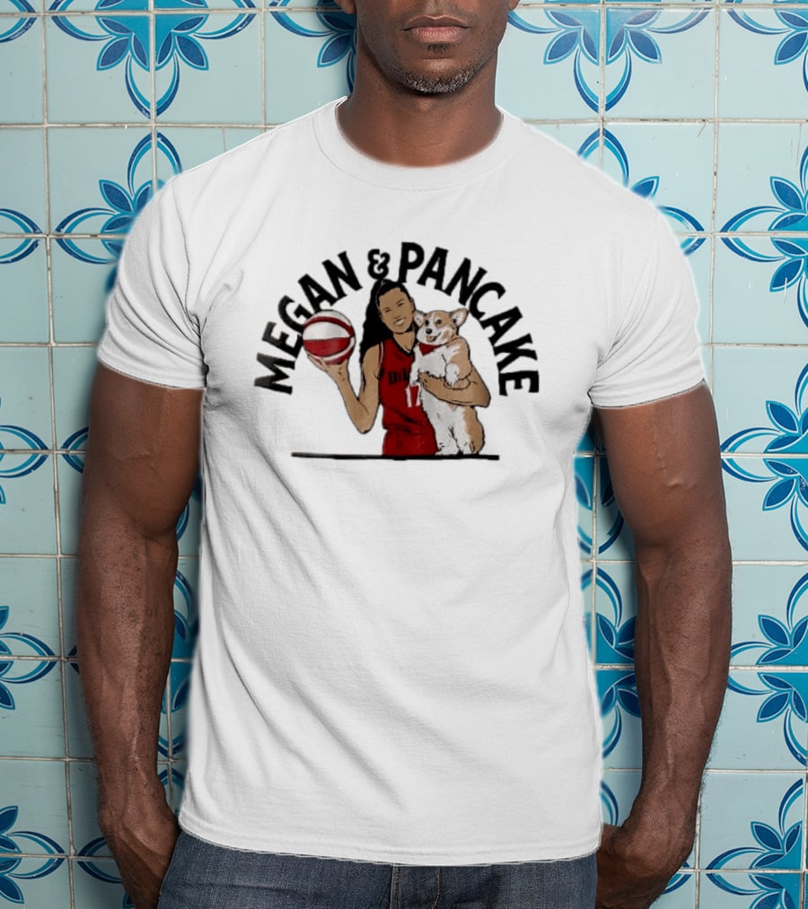 Megan And Pancake Basketball Player Holding Corgi Dog T-Shirt