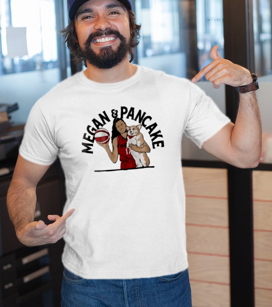 Megan And Pancake Basketball Player Holding Corgi Dog T-Shirt