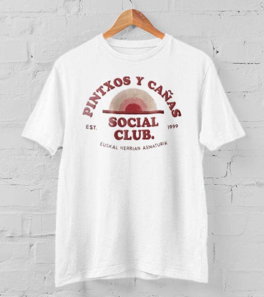 Pintxos Y Canas Social Club Est 1999 Euskal Herrian Asmaturik Sunrise Concentric Arches T-Shirt