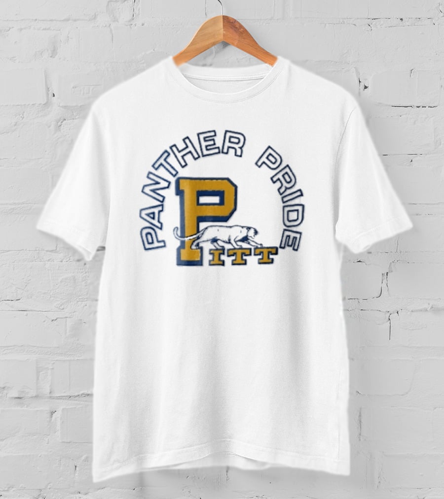 Panther Pride Crouching Feline Yellow Block Letter P Pitt T-Shirt