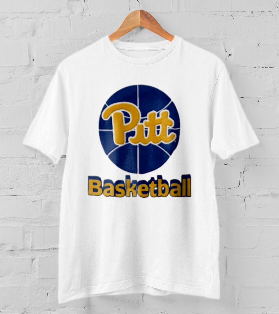 Pittsburgh Panthers Pitt Basketball Blue Sphere Yellow Script NCAA 3D T-Shirt