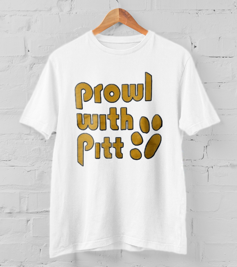 Pitt Panthers Prowl With Pitt Textured Gold Paw T-Shirt