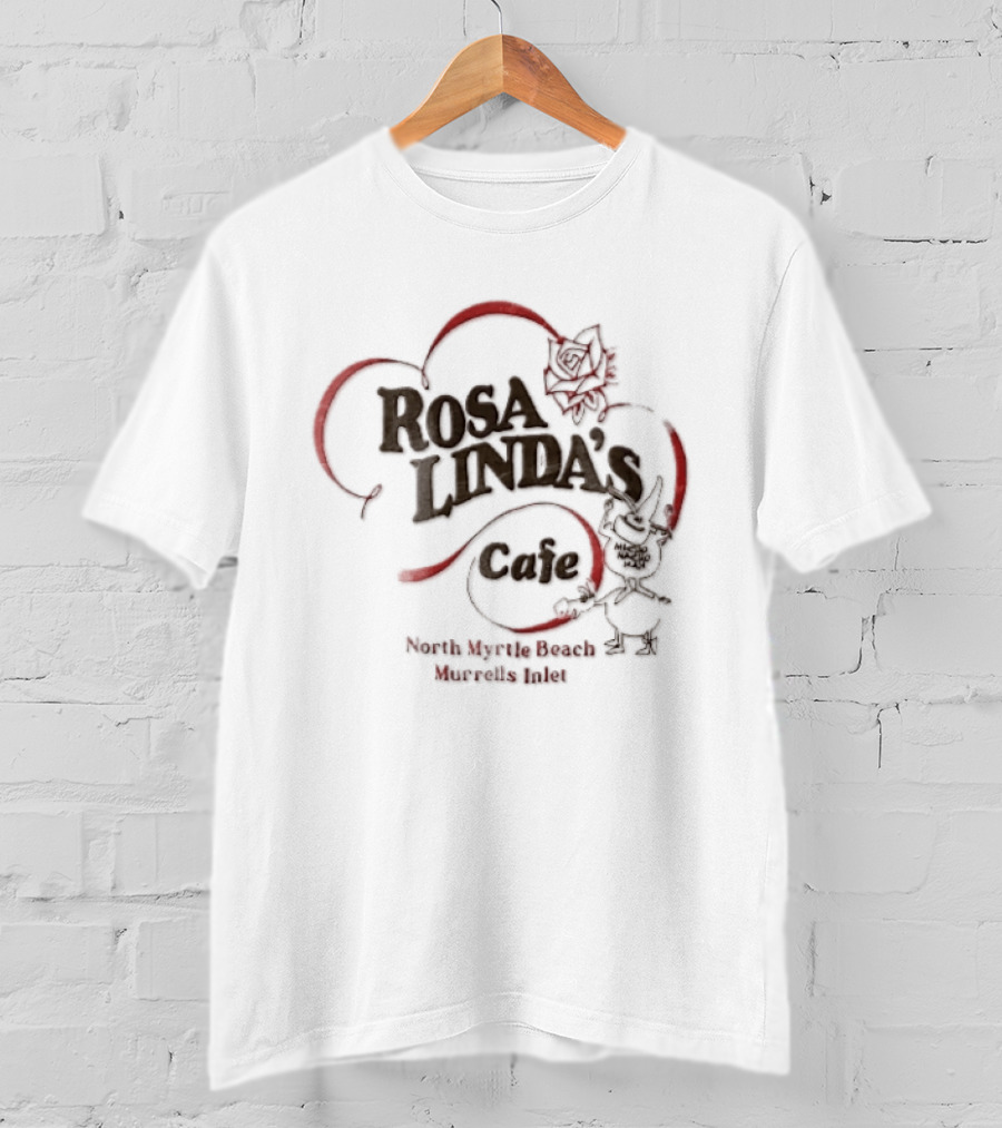 Rosa Linda's Cafe North Myrtle Beach Murrells Inlet Macho Nacho Man Rose Cartoon T-Shirt
