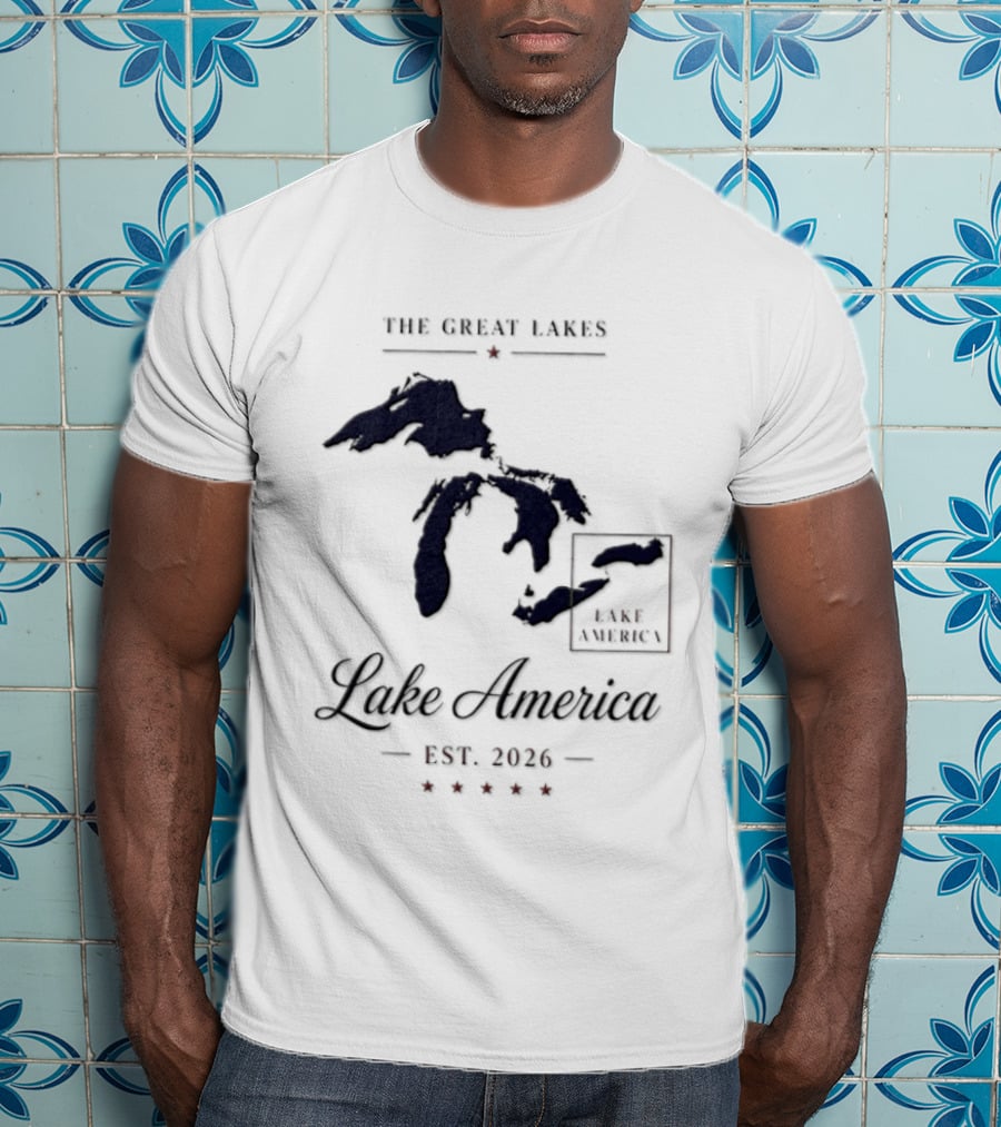 The Great Lakes Lake America Est 2026 Map T-Shirt