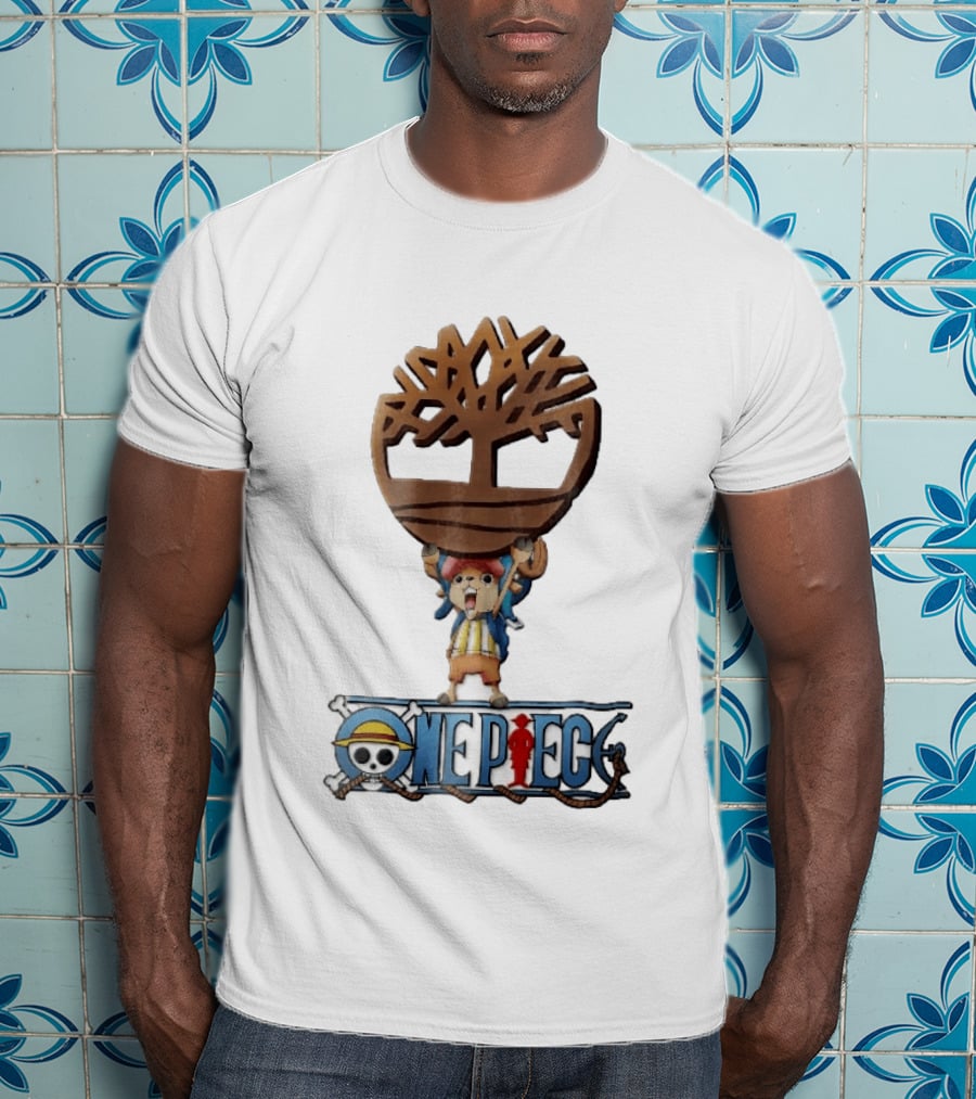 Timberland One Piece Reindeer Chopper Holding Wooden Tree T-Shirt
