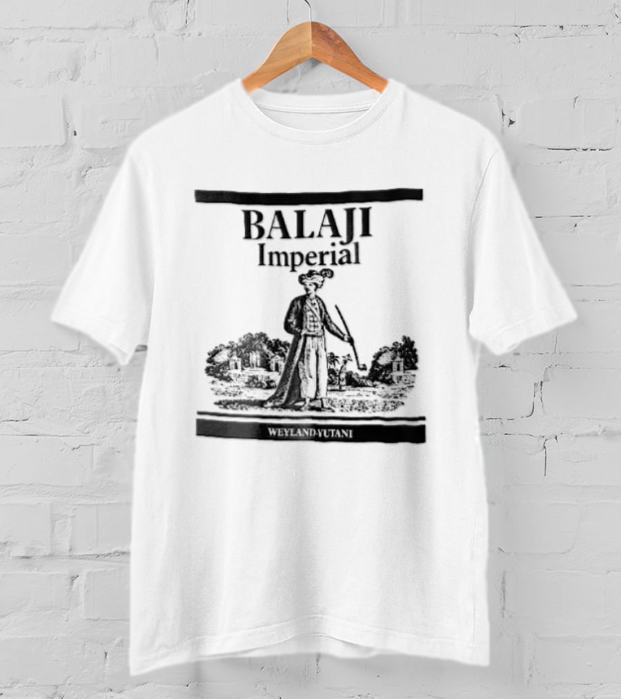 Balaji Imperial Nobleman Engraving With Pipe And Garden T-Shirt