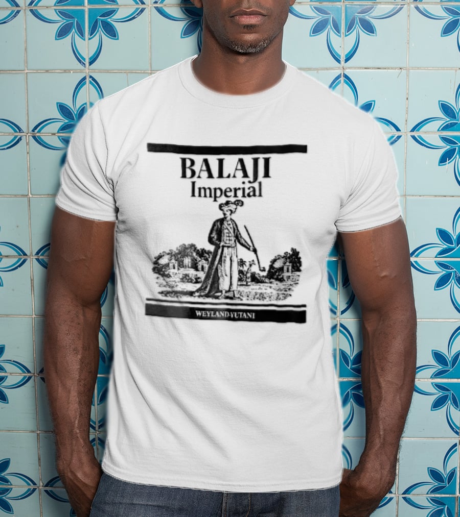Balaji Imperial Nobleman Engraving With Pipe And Garden T-Shirt