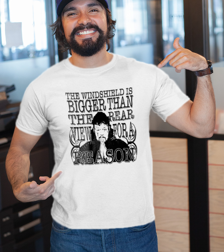 Windshield Is Bigger Than The Rear View For A Reason Jelly Roll Praying Hands Stencil T-Shirt